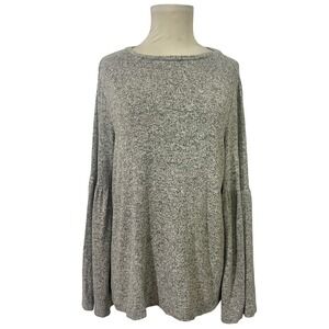 Philosophy Republic Clothing Gray Heather Bell Sleeve Long‎ Sleeve Top Medium